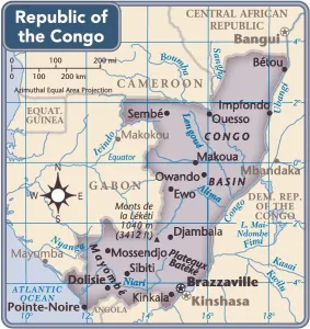 Africa Country Maps Drucke: Republic of the Congo country map