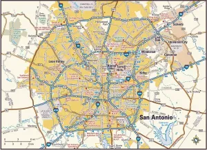 Fine Art Storehouse Maps Drucke: San Antonio, Texas area