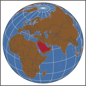 Country Maps For Sale Drucke: Saudi Arabia locator map