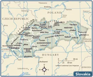 Drucke von 2011er Ausgabe Slowakei Drucke: Slowakei Landkarte