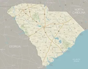 Karte von South Carolina