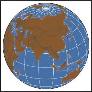 World Reference Maps Collection Drucke: South Korea locator map