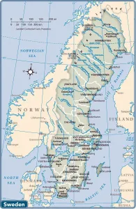 Schweden Drucke: Schweden Landkarte