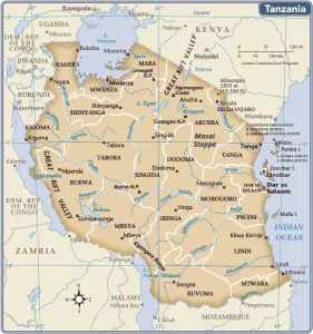 Die Karte von Tansania