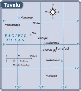 Reference Maps 2011 Drucke: Tuvalu country map