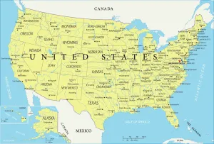 American Geography Map Drucke: United States Reference Map