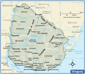 Karte von Uruguay