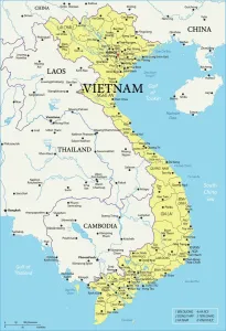 Drucke von Eine detaillierte Karte Vietnams, die wichtige geografische und politische Informationen bietet Vietnam Drucke: Vietnam Karte