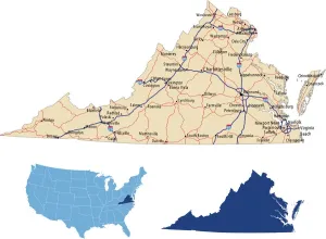 Reference Maps For Design Drucke: Virginia road map
