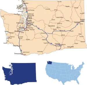 Reference Maps For Design Drucke: Washington road map