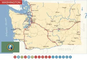 Karte von Washington, USA