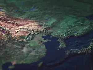 Satellitenkarten Drucke: Karte Chinas