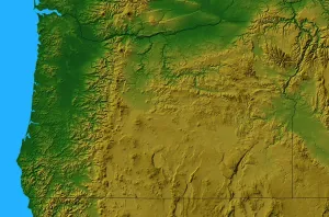 Satellitenkarten Drucke: Karte von Oregon