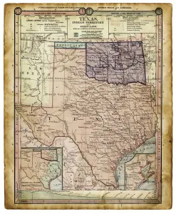 Map Treasures Collection Drucke: Texas map 1889