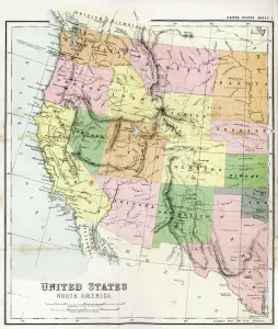 Drucke von Altmappe aus dem Jahr 1867 der westliche Vereinigte Staaten von Amerika Vintage-Poster: Altatlas von Westamerika