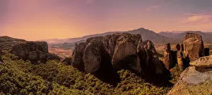 Greek Rock Formations Drucke: Meteora Panorama