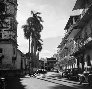 Retro Urban Landscapes Drucke: Panama City, Panama