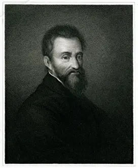 Retro Revival Style Art Drucke: Michelangelo