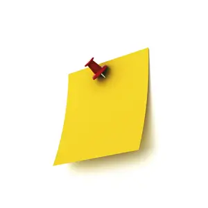 Computer Graphic Design Drucke: Note with a push pin, 3D rendering