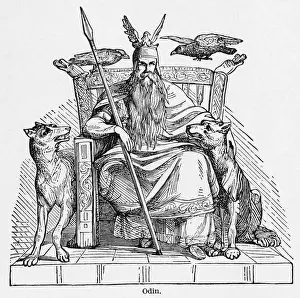 Norse Mythology Drucke: Odin Enthroned