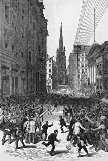 Old New York City Photos Drucke: Panic On Wall Street