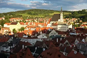 High Angle View Images Drucke: Panoramic view of Cesky Krumlov