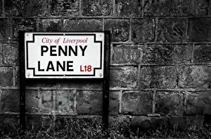Liverpool Drucke: Die Straße Penny-Lane