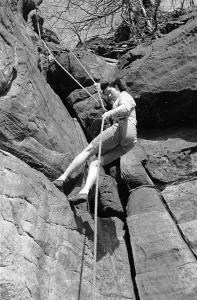 Black And White Sport Photos Drucke: Abseiling