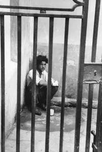 Isolated Male Figure Drucke: Behind Bars