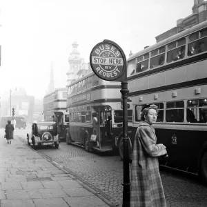 Road Transport In Europe Drucke: Bus Stop