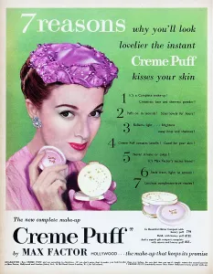 Vintage Advertising Artwork Drucke: Creme Puff By Max Factor