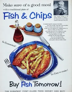 Traditional British Cuisine Drucke: Fish And Chips