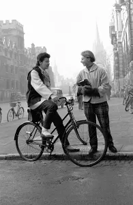 Black And White Cycling Photos Drucke: Off To Lecture