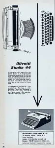 Vintage Advertising Photography Drucke: Olivetti Studio 44