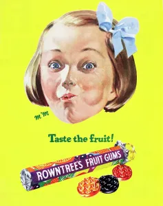 Vintage Food Advertising Drucke: Rowntree's Fruit Gums