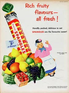 Vintage Food Advertising Drucke: Spangles
