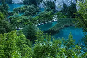Croatia UNESCO Site Drucke: Plitvice Lakes from above
