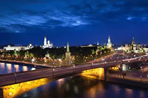 Moscow Oblast Landmarks Drucke: Red Square, elevated view of Kremlin
