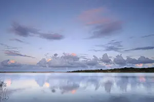 KwaZulu Natal Scenic Views Drucke: Reflected clouds in shoreline estuary system, St Lucia, Kwazulu-Natal, South Africa