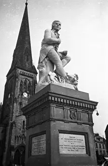 Scotland Black And White Photos Drucke: Robert Burns Statue