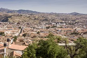 Drucke von Dächerteppiche der Stadt Sucre im Departamento Chuquisaca in der Provinz Oropeza Bolivien Kulturerbestätten Drucke: Dächern der Stadt Sucre