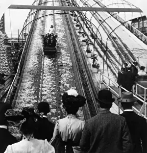 Vintage Amusement Park Photos Drucke: Shooting The Chutes