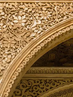 Ornate Stone Decorations Drucke: Stonework, Alhambra, Granada, Spain