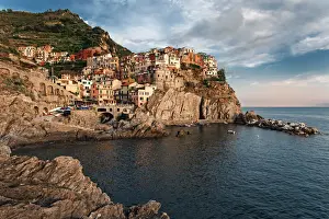 Cinque Terre Landscape Photography Drucke: Sunset at Manarolas rocks