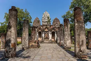 UNESCO World Heritage Site Sukhothai Drucke: Temple at Sukhothai