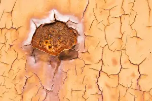 Rusty Metal Texture Drucke: Texture, metal with flaking paint, rust