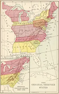 Atlantic Ocean Coastline Maps Drucke: Thirteen States