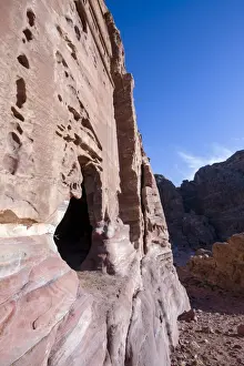 High Angle View Photography Tips Drucke: Tomb on a cliff