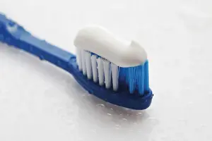 Healthy Lifestyle Photography Drucke: Toothbrush with toothpaste