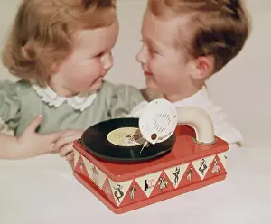 Vintage Record Player Drucke: Toy Record Player